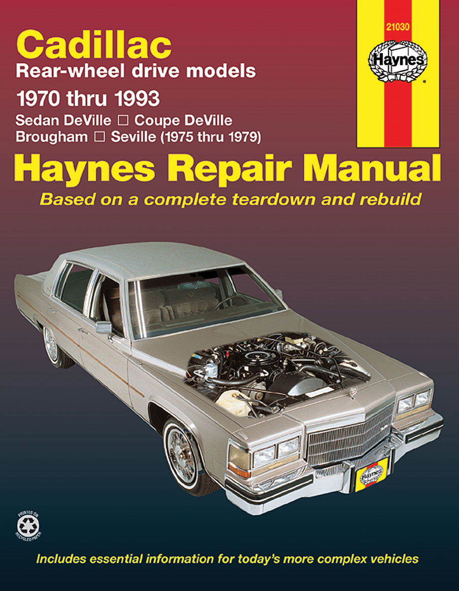 Book, Repair Manual, 197093 Cadillac, Rear Wheel Drive, Haynes