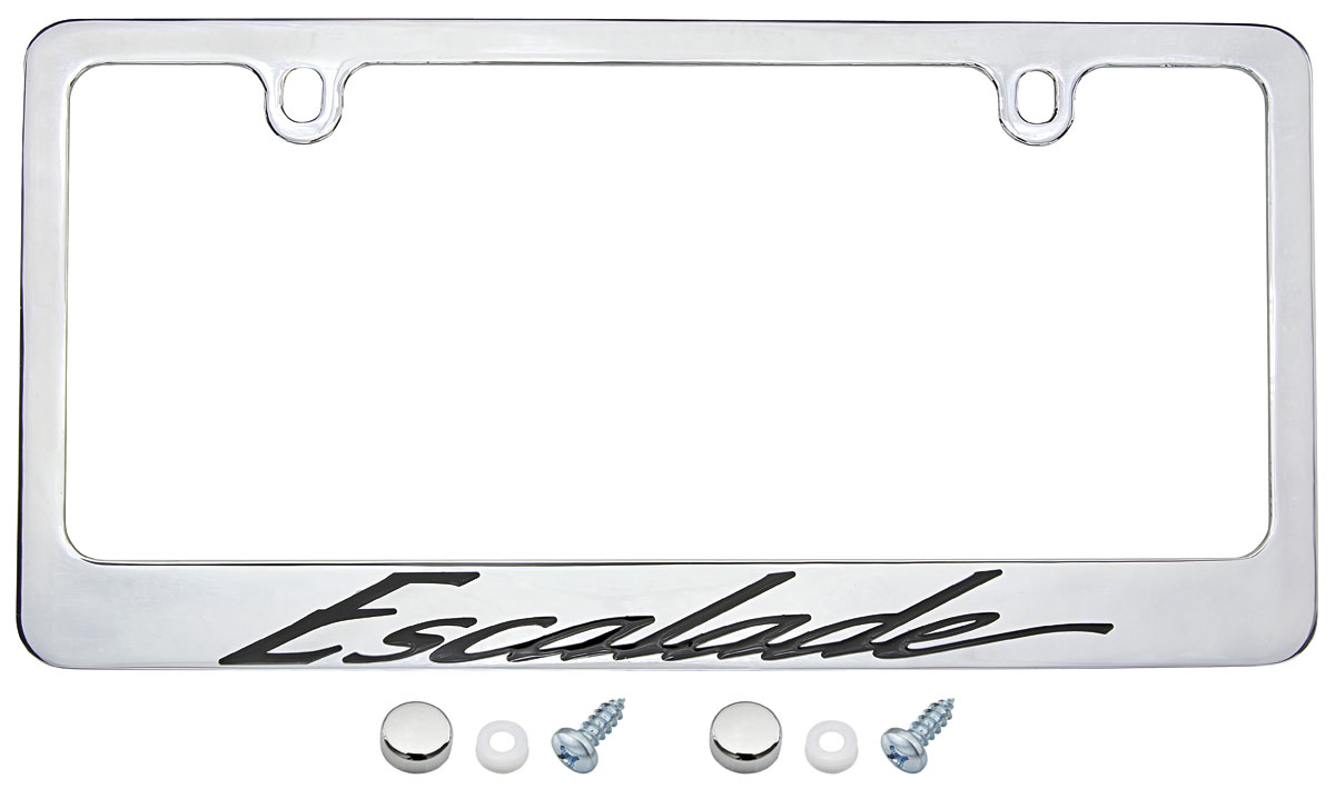 License Plate Frame, Designer, Cadillac Escalade, Script