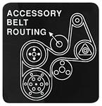 Decal, Accessory Belt Routing, 1986-87 Regal/GN Turbo
