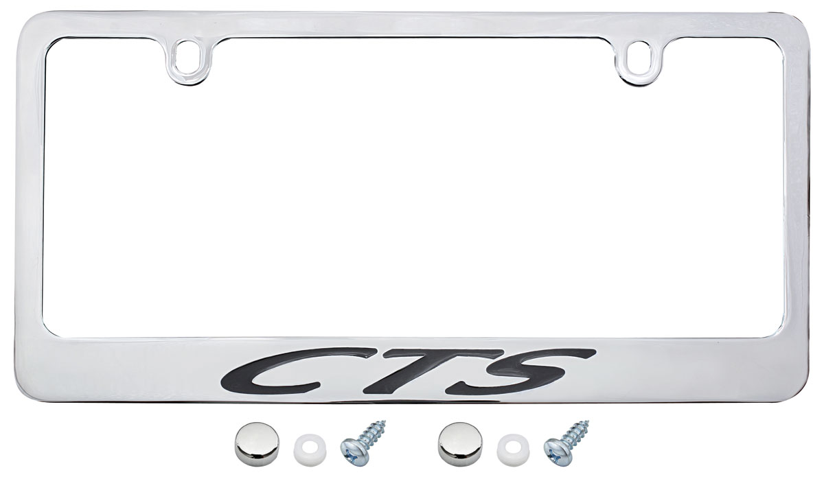 License Plate Frame, Designer, Cadillac CTS, Script
