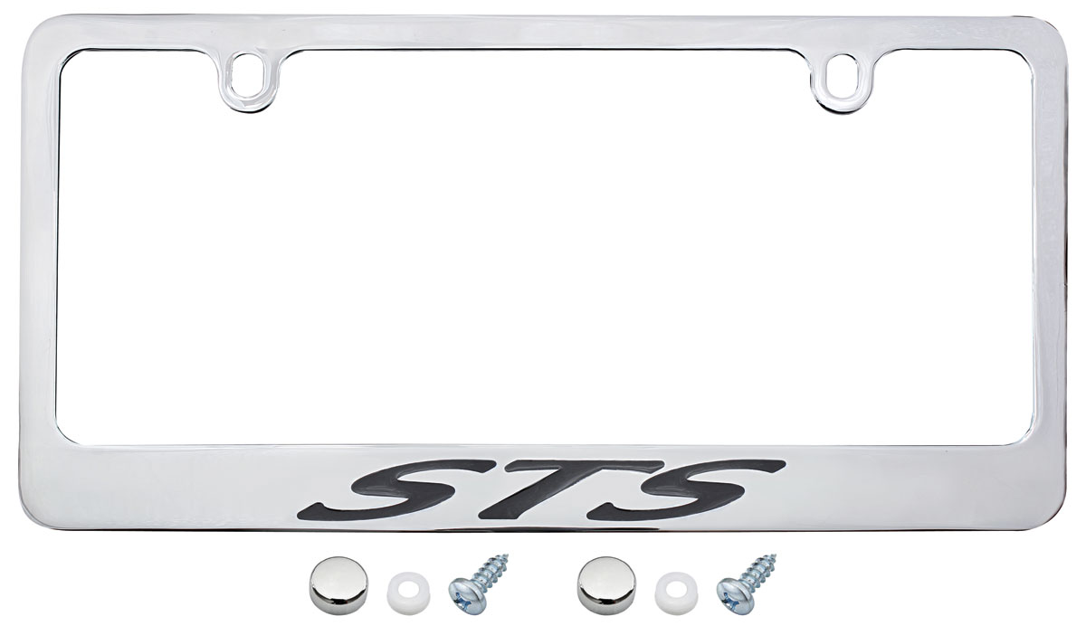 License Plate Frame, Designer, Cadillac STS, Script