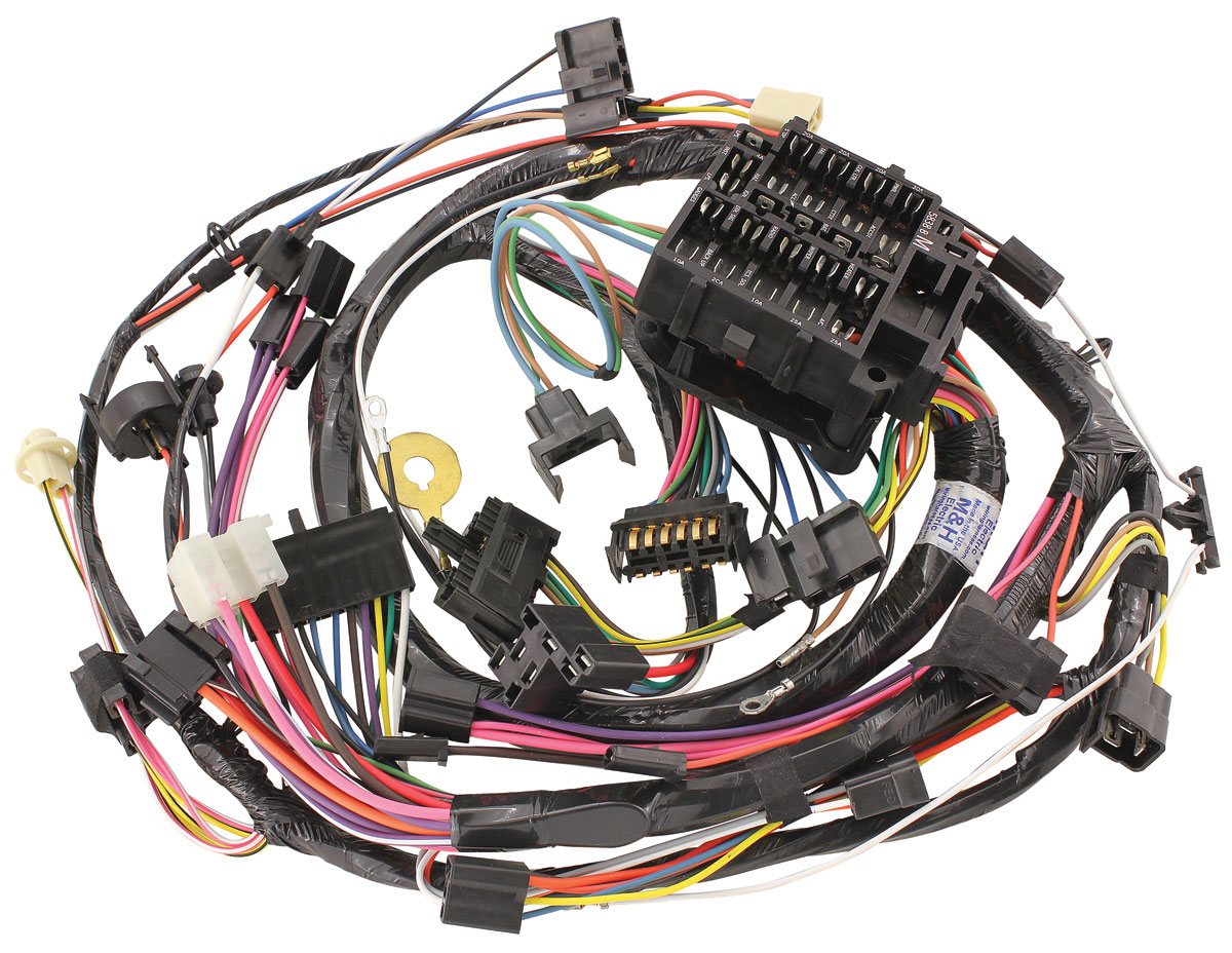 M&H Wiring Harness, Dash, 1972 Chevelle/EC/MC, Round SS Gauges/Seat