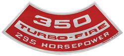 Decal, Air Cleaner, 1964-77 Chevelle & El Camino & Monte, 350 Turbo-Fire 295HP
