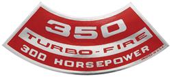 Decal, Air Cleaner, 1964-77 Chevelle & El Camino & Monte, 350 Turbo-Fire 300HP