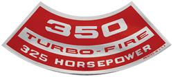Decal, Air Cleaner, 1964-77 Chevelle & El Camino & Monte, 350 Turbo-Fire 325HP