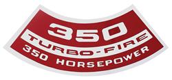 Decal, Air Cleaner, 1964-77 Chevelle & El Camino & Monte, 350 Turbo-Fire 350HP