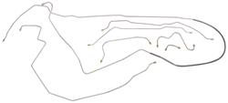 Brake Line Set, Power Drum, 1967-68 Bonneville Exc. Station Wagon