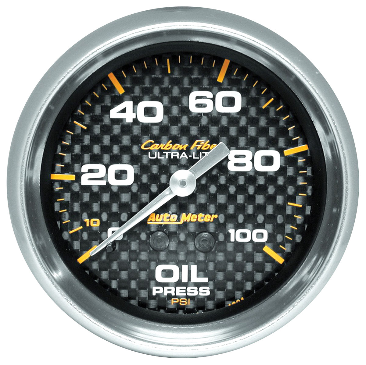 Autometer Gauge, Oil Pressure, Auto Meter, Carbon Fiber, 25/8", 0