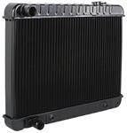 Radiator, Std Core, 65-67 CAD, V8, AT, w/Trans Cooler, 17" x 28-3/8", PS. Fill