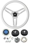 Steering Wheel, Grant Classic 5, Chevrolet, White w/ Blue Bowtie Cap