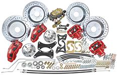 Disc Brake Conversion, Front/Rear, 1964-67 A-body, Big Brake, Red Calipers