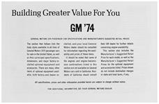 Price List, 1974 GM All, MSRP