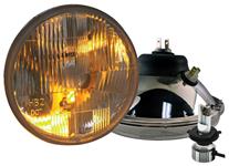 Headlights, Delta Lights LED 7" Round, Flat Glass, H4 Bulb, High/Low, w/Blinker