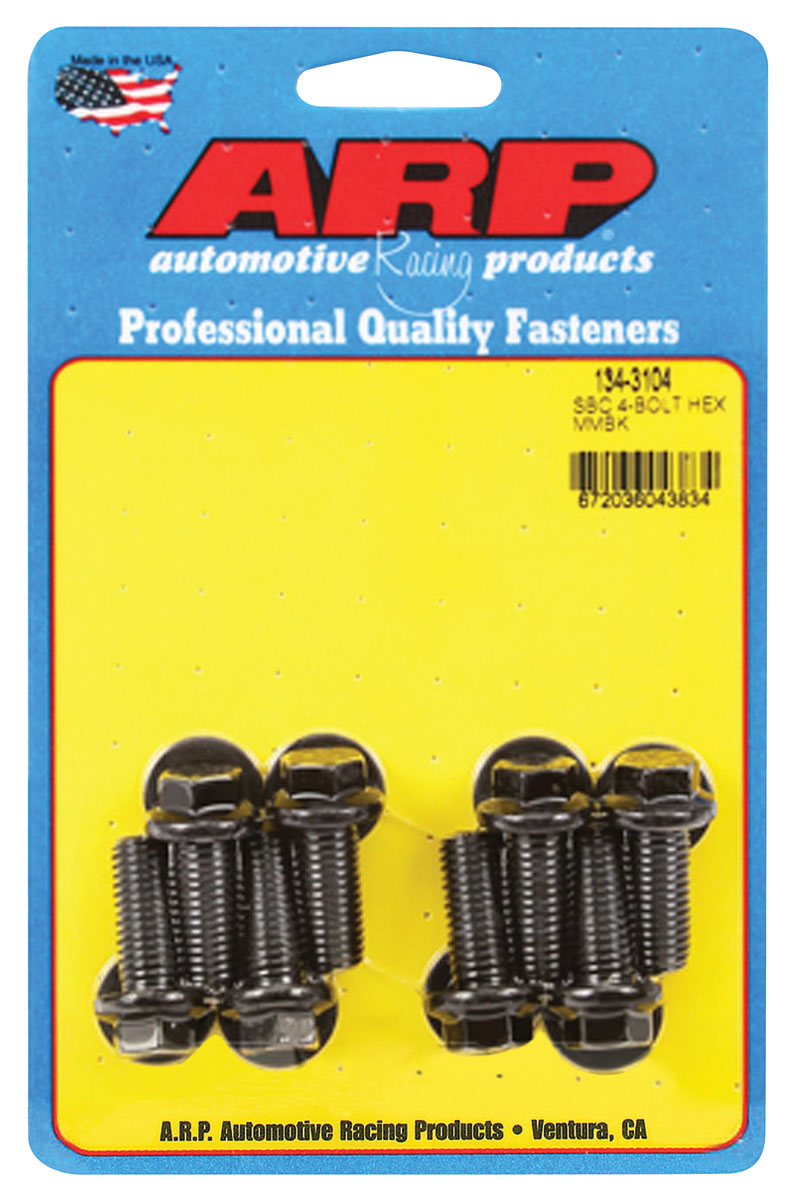 Bolts, Motor Mount, LS Engine, Black, Hex Head