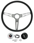 Steering Wheel Kit, 3-Spoke, 1967-68 Chevelle/Elco, 67-69 Corvair, Brushed