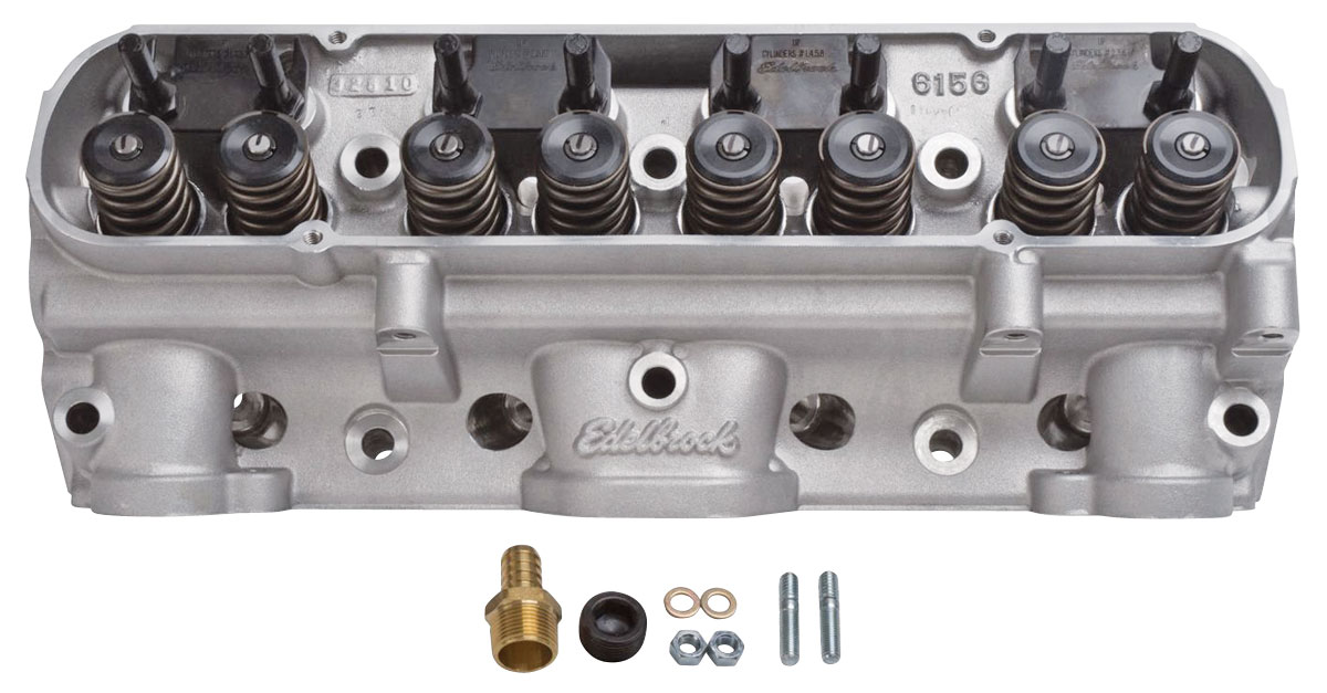 Cylinder Head, Edelbrock, Pontiac, Aluminum, DPort, 72CC, Complete