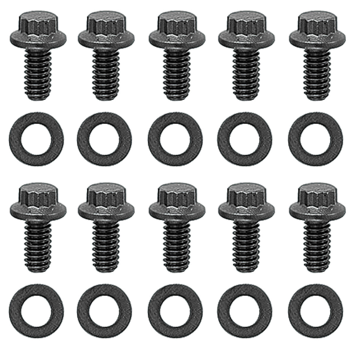 Bolts, Timing Cover, ARP, Pontiac, Black, Hex Head