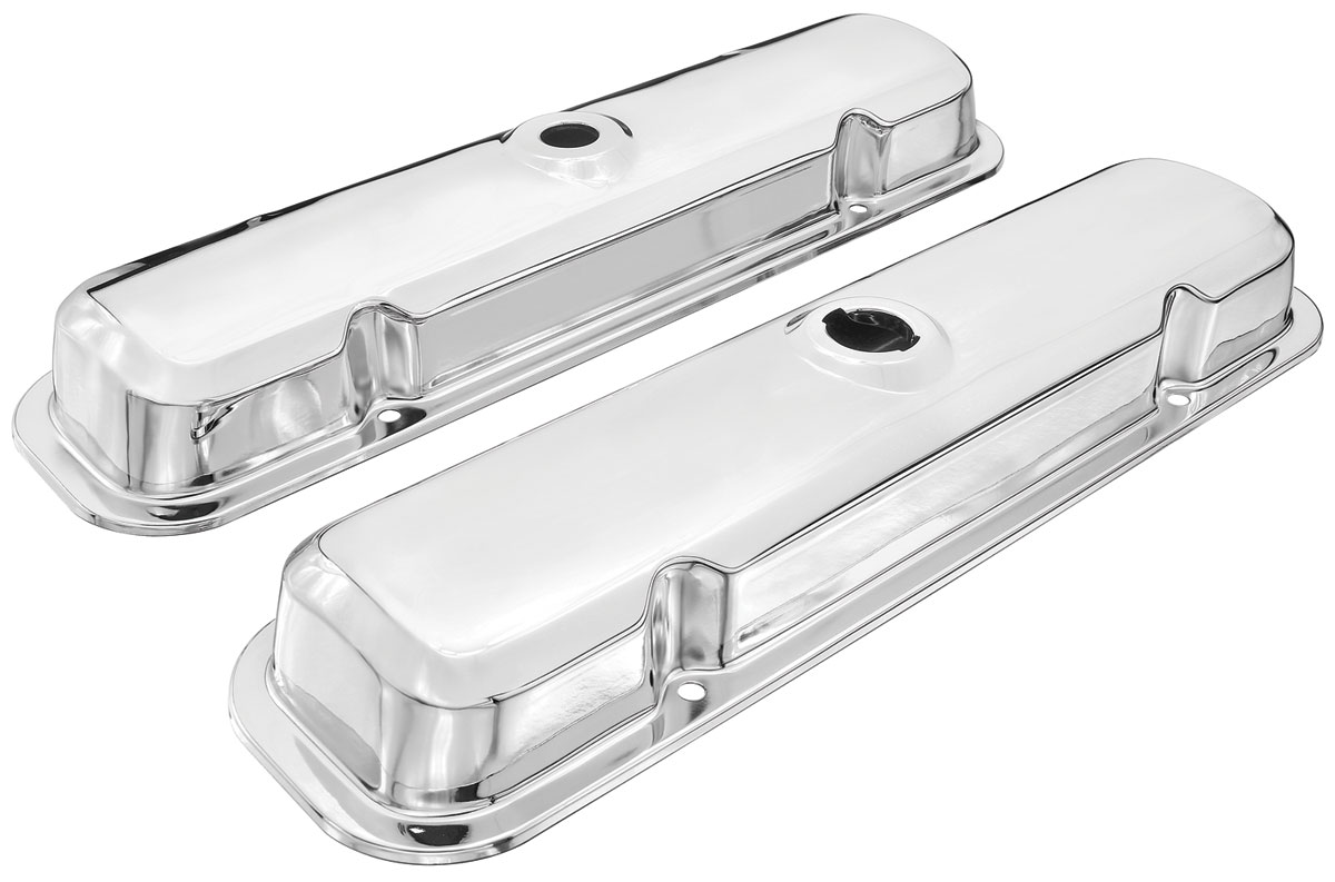Valve Covers, 196777 Pontiac, Chrome W/Oil Drippers