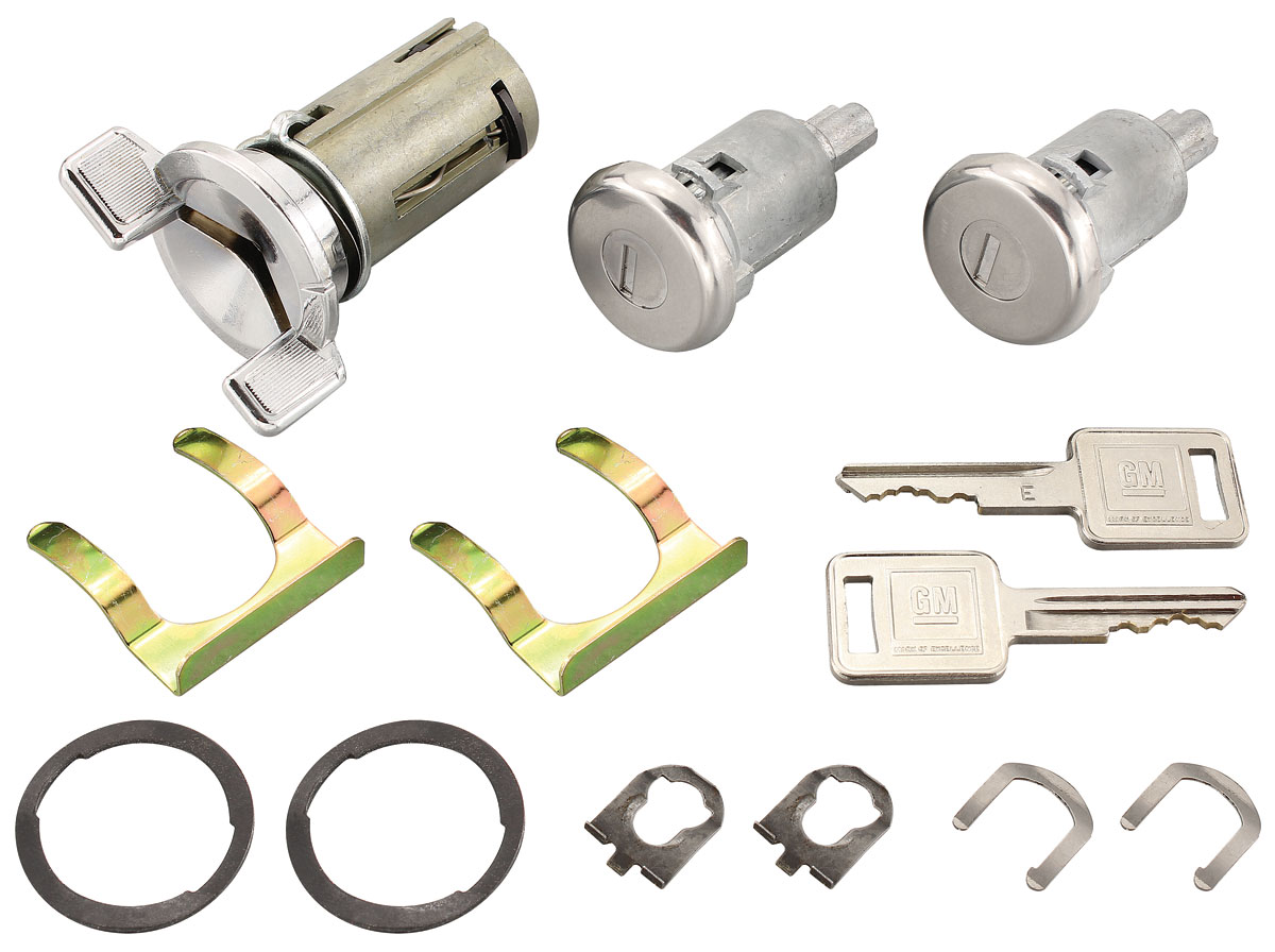Lock Set, Ignition/Doors, 196970 Cadillac, Long Cylinder/Square Key