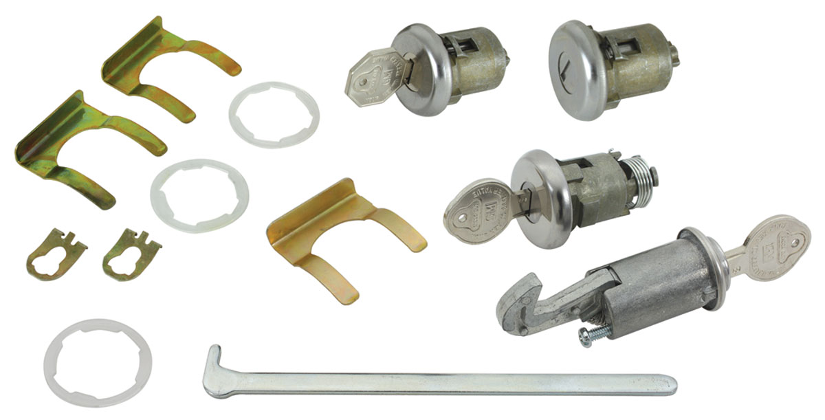 Lock Set, Glove Box/Trunk/Doors, 1963-64 Bonn/Cat/GP, w