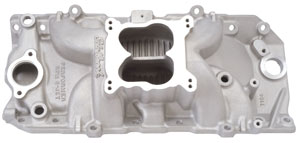 Intake Manifold, Edelbrock, Performer RPM 2-O, Spread Bore, Oval Port ...