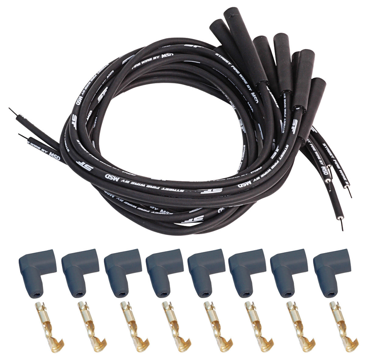 Spark Plug Wire Set, MSD, Street Fire, MultiAngle, Socket Style, V8