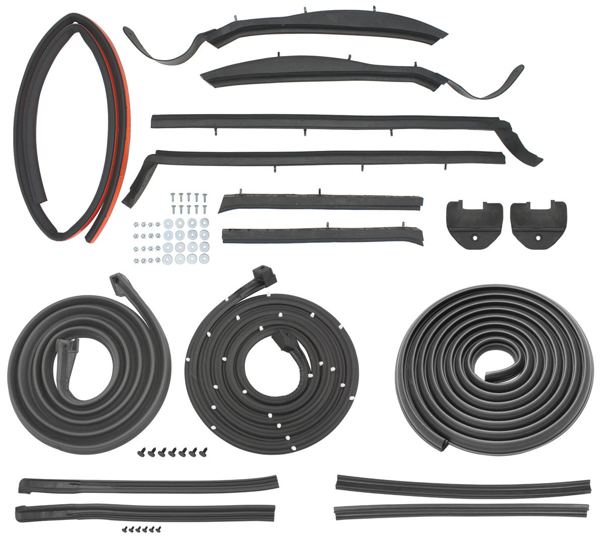 Seal Kit, 196768 Bonneville/Catalina/GP Stage I, Conv, 33/4" Door Jamb Seals