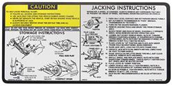Decal, Jacking Instructions, 1981-87 Buick Regal/GN/T-Type, #14034746