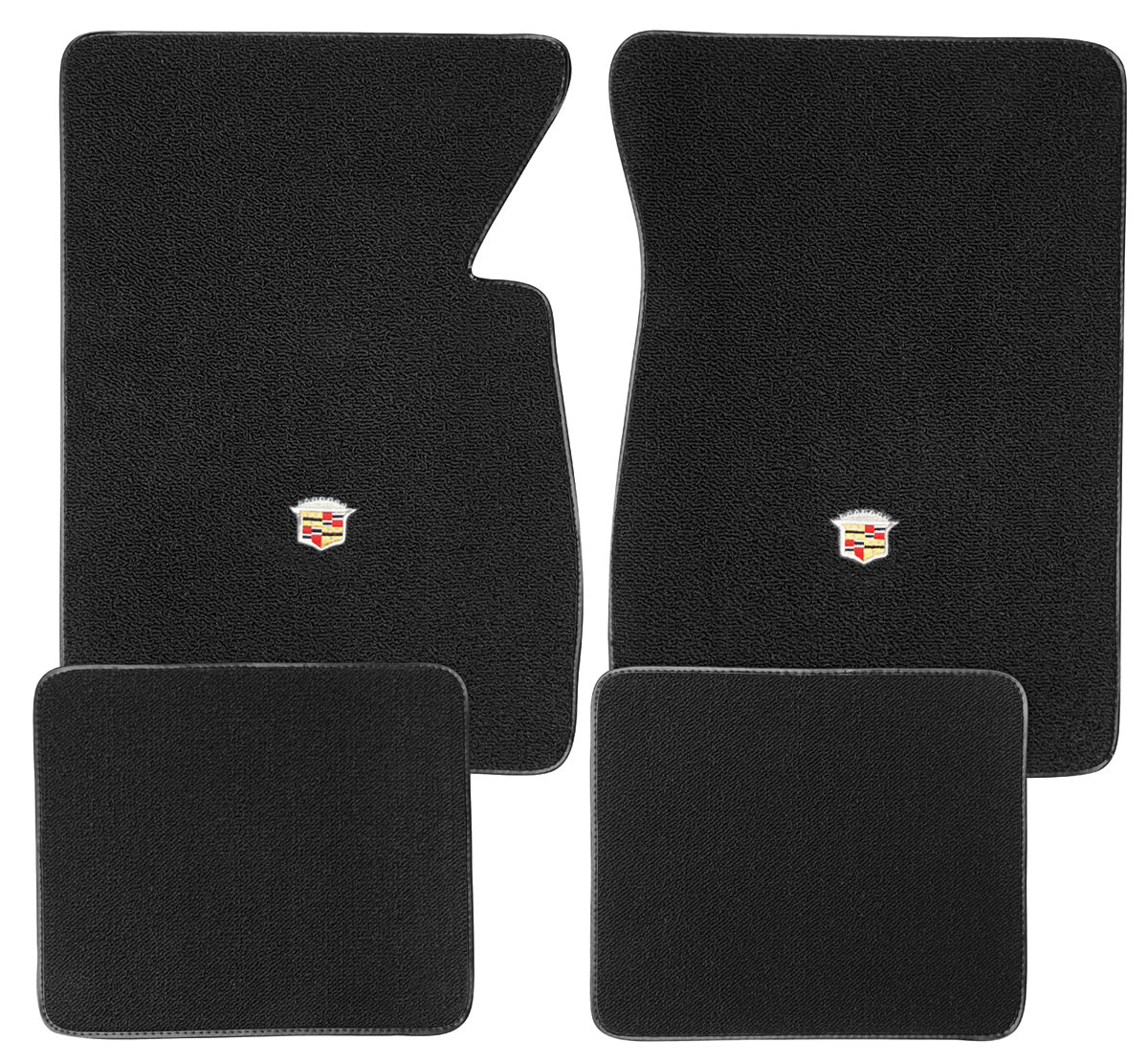 Cadillac Crest Logo Raylon Floor Mats Loop-Maroon, image size:1200x1112