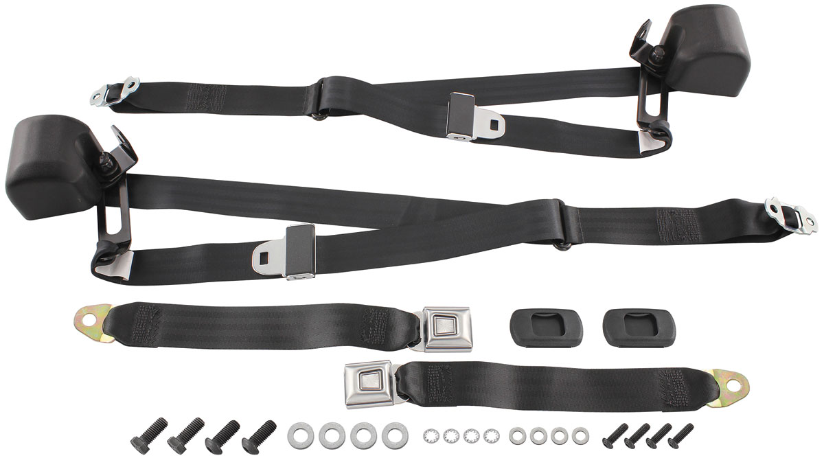 thumbnail image 2 of Universal Retractable 3-Point Safety Seat Belt Kit – Black, Adjustable, Easy Install 2 of 4