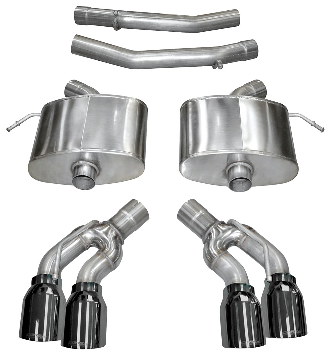exhaust system corsa extreme axle back 2 75 dual rear exit twin 4 tips black select