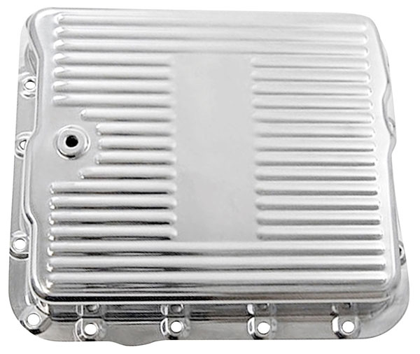 Transmission Pan, Polished Finned Aluminum, 700R4/4L60E, w/Gasket
