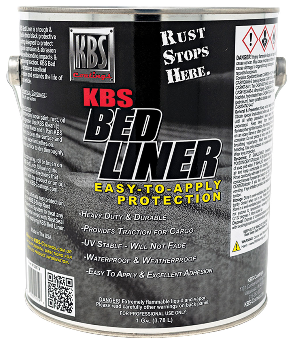 KBS Coatings Paint, KBS Bed Liner, 1gal, Black