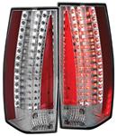 Tail Light Assembly, ANZO, 2007-13 Escalade & ESV, LED, Clear w/Chrome Housing