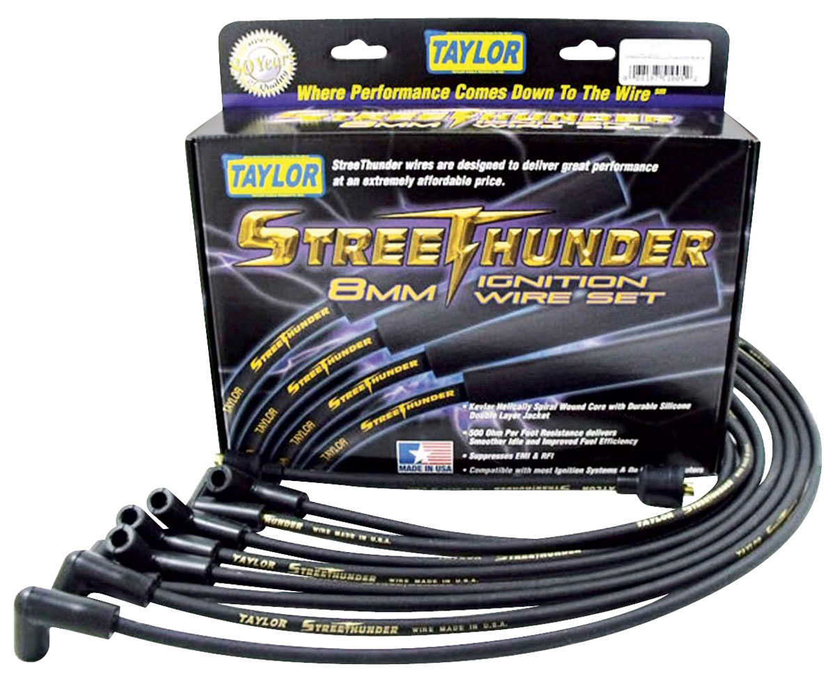 Spark Plug Wire Set, Taylor, Street Thunder, 195488 GM, V8, 90° Boot