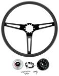 Steering Wheel Kit, 3-Spoke, 1967-68 CH/EC/MC, 67-69 Corvair, Black OE-Spokes