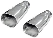 Exhaust Tips, Oval, 1969-72 Chevelle/El Camino/Monte Carlo SS, Chrome 3", Pair