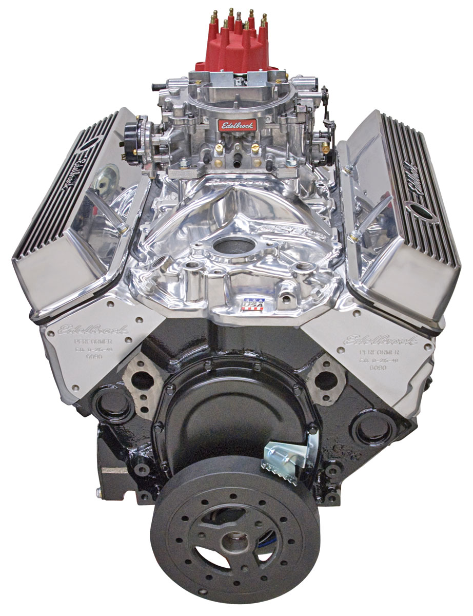 Crate Engine, Performer, Edelbrock, Chevrolet 350 EPS, w/o Water Pump