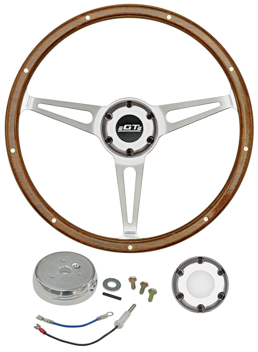 GT Performance Steering Wheel Kit, 196063 GM, Retro Cobra, GT3, 6Bolt, Plain Cap