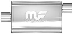 Muffler, 4 x 9" Oval Reversible Universal, Magnaflow, Stainless, Center/Offset