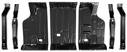 Trunk Floor Pans, 1968-72 A-Body, LH/RH/Center & Braces, 7-pc Set