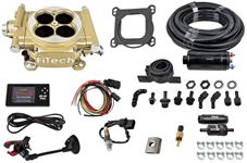 EFI Kit, Master, FiTech Easy Street, 600 HP, Gold Finish, Inline Fuel Pump