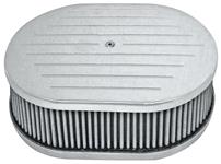 Air Cleaner, 12x2 Oval, Ball-Milled Aluminum, 4bbl Carbs