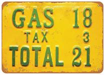 Sign, Aluminum 10"x14", 21 Cent Gas Prices