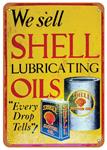 Sign, Aluminum 10"x14", Shell Lubricating Oil