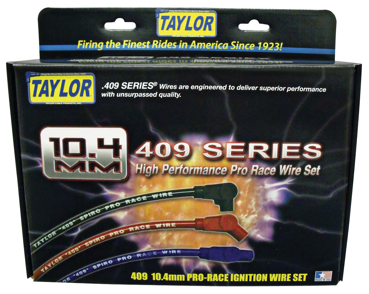 Spark Plug Wire Set, Taylor, 409 SpiroPro 10.4mm, Race Fit, 135° Boot