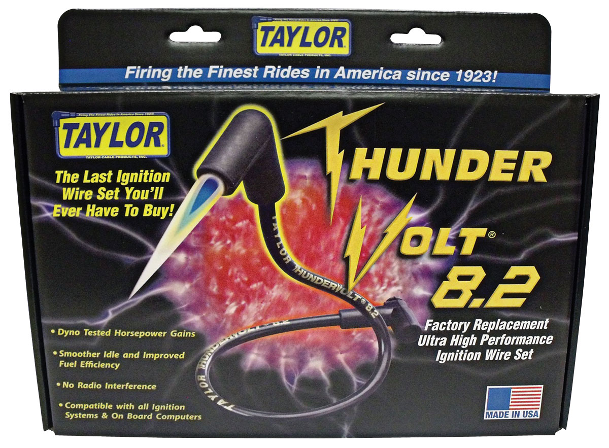 Spark Plug Wire Set, Taylor, ThunderVolt 8.2mm, 90° Boot, 8Cylinder