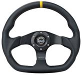 Steering Wheel, NRG, 320mm, Flat Bottom, Leather, w/Center Mark