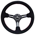 Steering Wheel, NRG, 350mm/75mm Dish, Slit Spoke, Suede