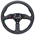 Steering Wheel, NRG, 350mm/50mm Dish, JDM, Matte Black Spoke, Dual Switch